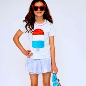 Lola + The Boys Sequin Ice Pop Tee - Red, Blue, White